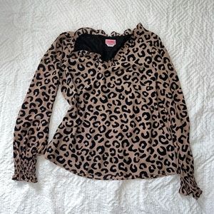Kate Spade cheetah print blouse size medium